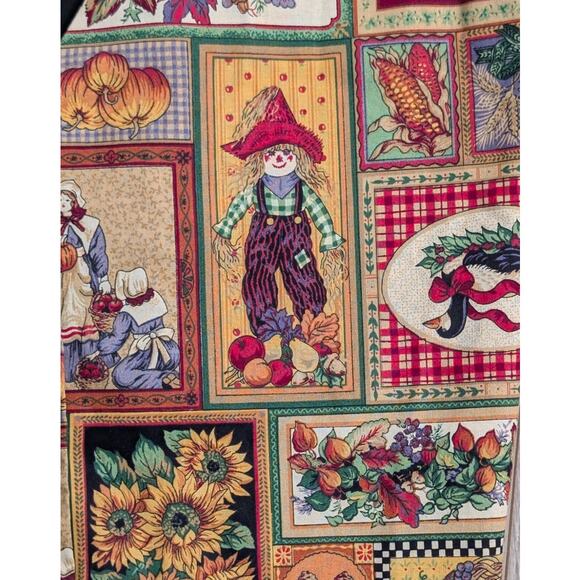 Vintage 90s Fall Patchwork Print Tailored Vest Men Medium Folk Art Indie Retro - Picture 4 of 5